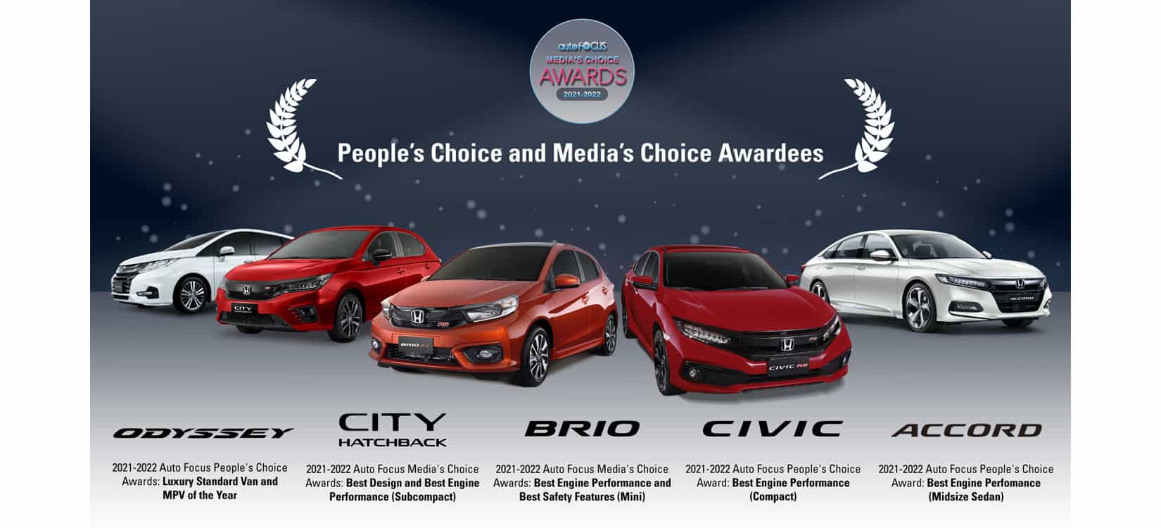 Honda Cars Philippines, Inc. Bags 7 Wins at STV 2021-2022 Autofocus Peopleâ€™s & Mediaâ€™s Choice Awards