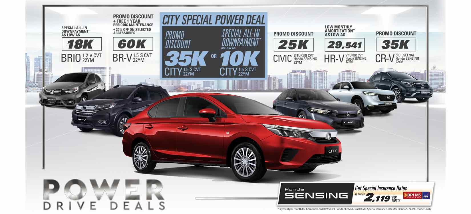 Drive home the City with as low as PHP 10K downpayment, 1-year free PMS for BR-V with Hondaâ€™s â€˜Power Drive Dealsâ€™ this July