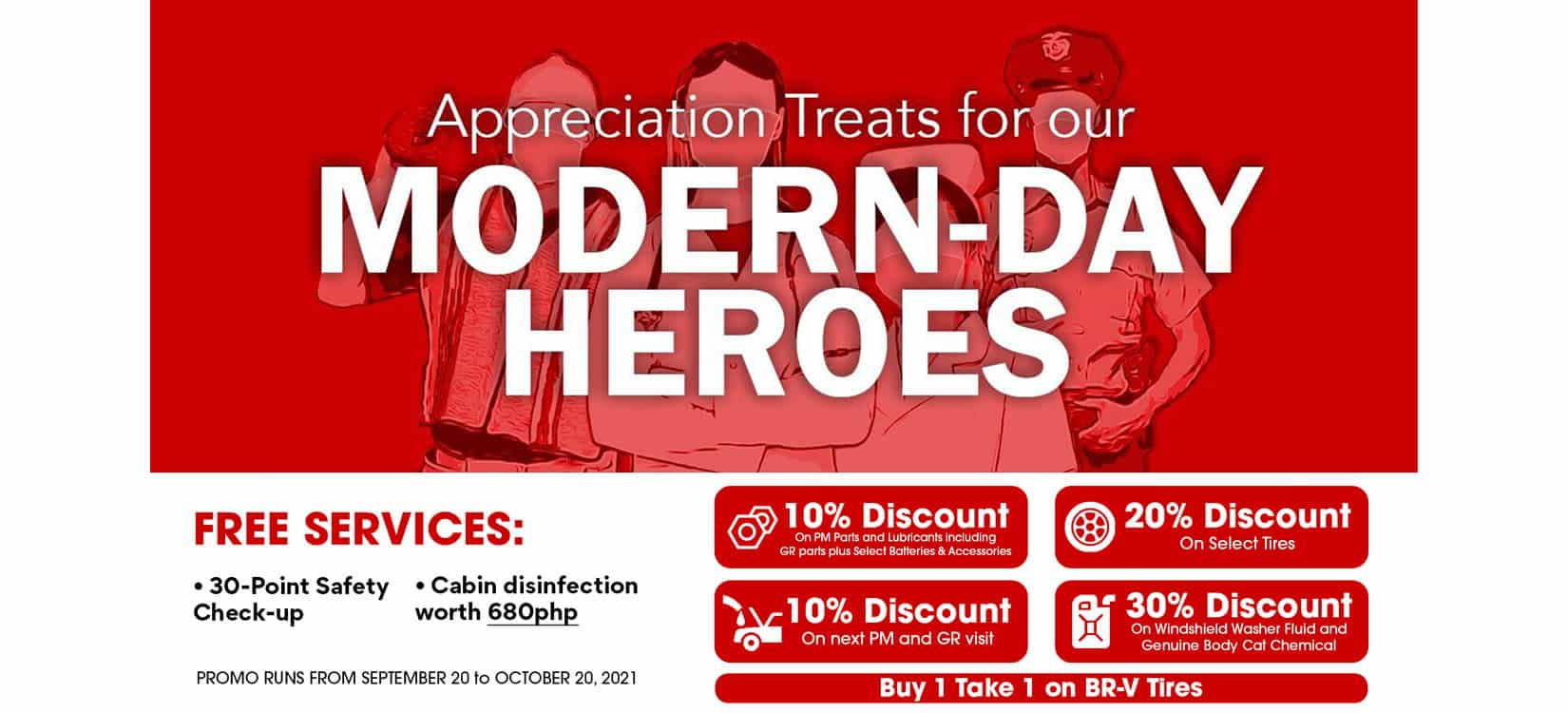 Honda honors frontliners and vaccinated customers with its exclusive deals and offers under Modern-Day Heroes promo