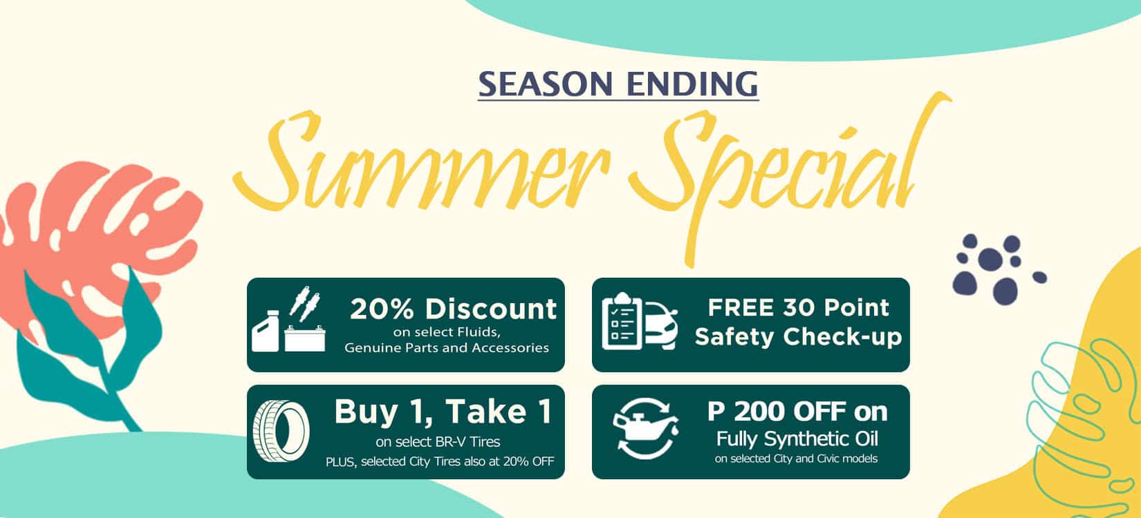Avail great parts and accessories deals at Hondaâ€™s Season Ending Summer Special